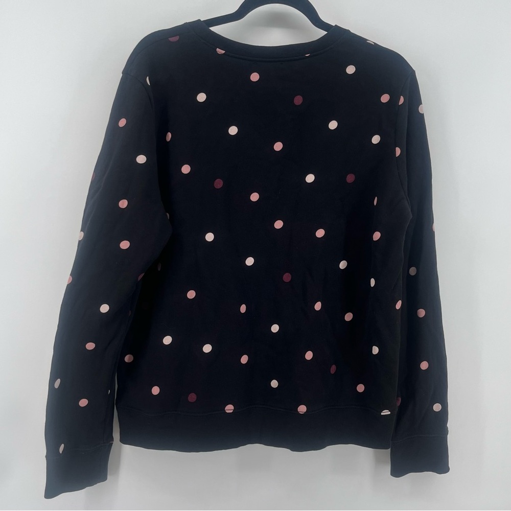 Kate Spade NY Broome Street Dot Velvet Logo Crewneck Sweatshirt Women's Large - Picture 4 of 5
